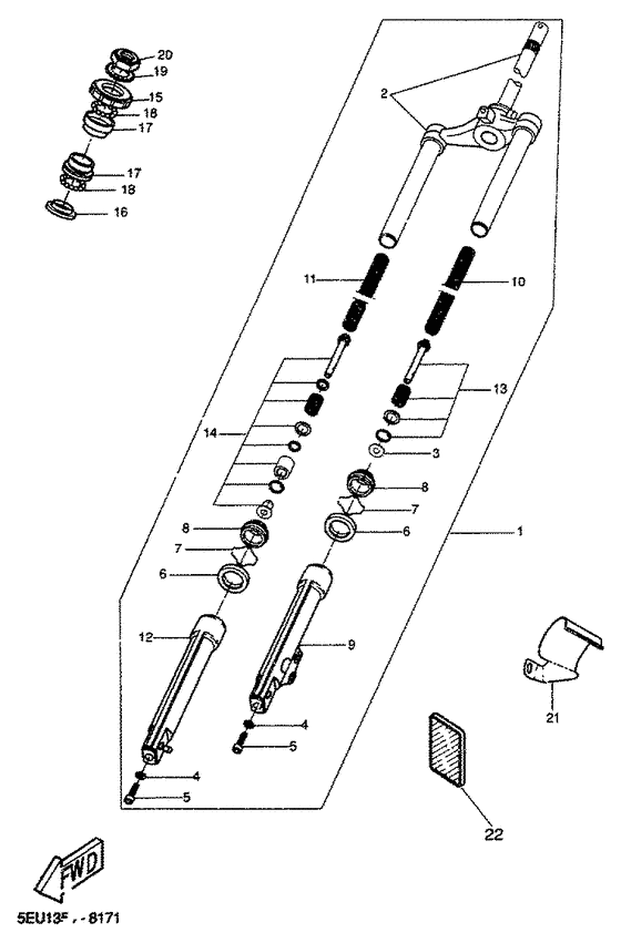 YH50 Передняя вилка