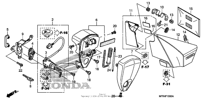 Side cover + tools + combination switch