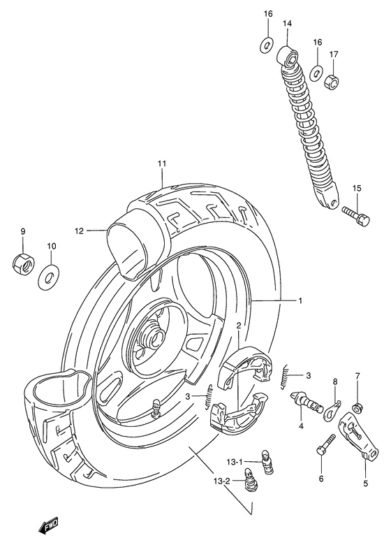 Rear wheel complete assy