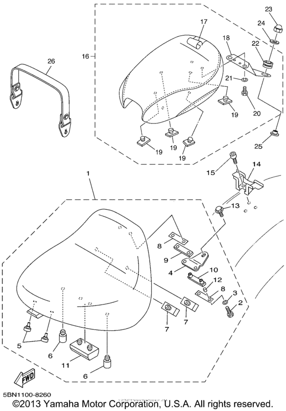 XVS650A Сиденье