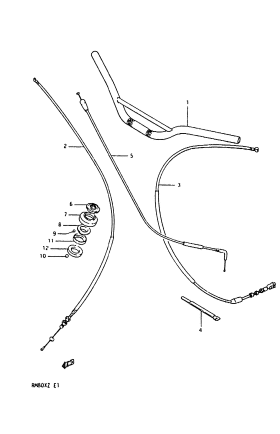 RM80 Handlebar - control cable