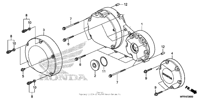 VT1300CS (ABS) Крышка картера правая