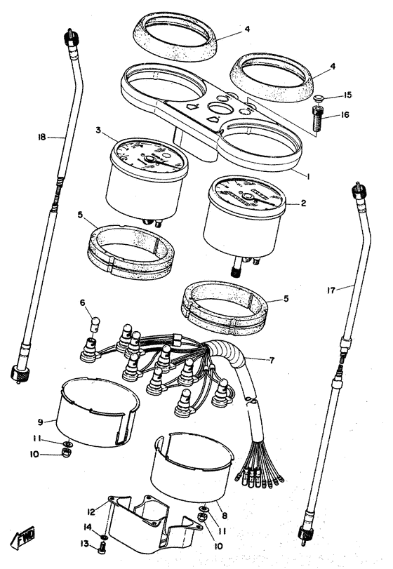 Speedometer. tachometer