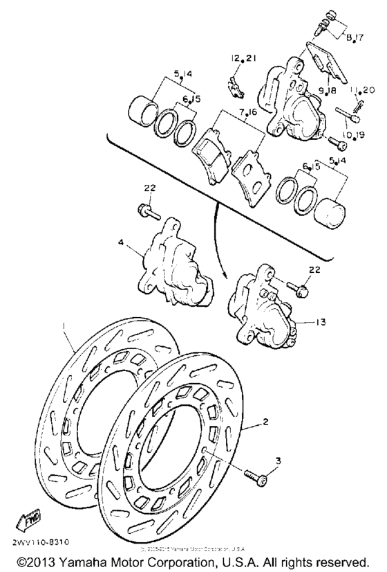 XVZ13DDC Передний суппорт