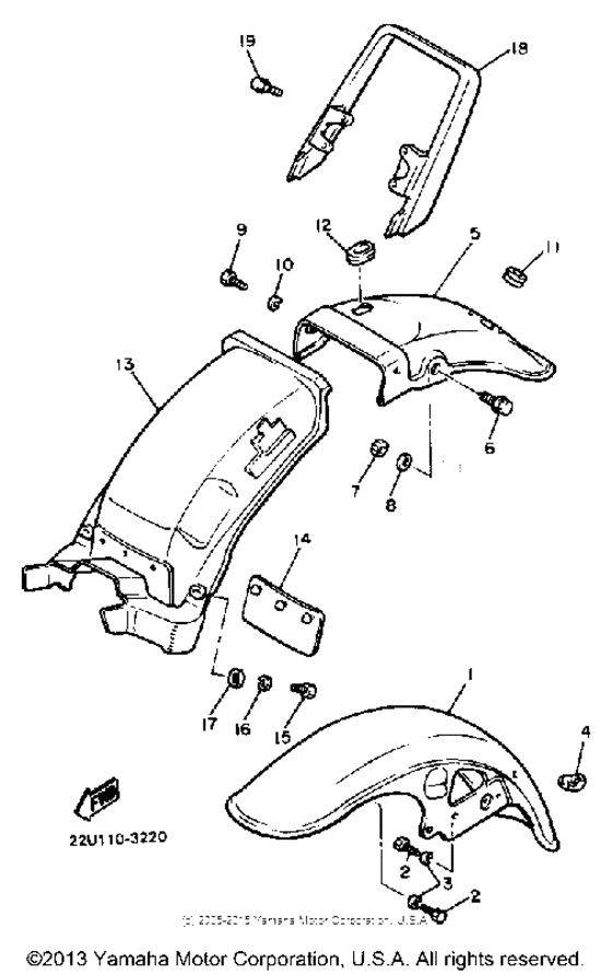 Front fender-rear fender