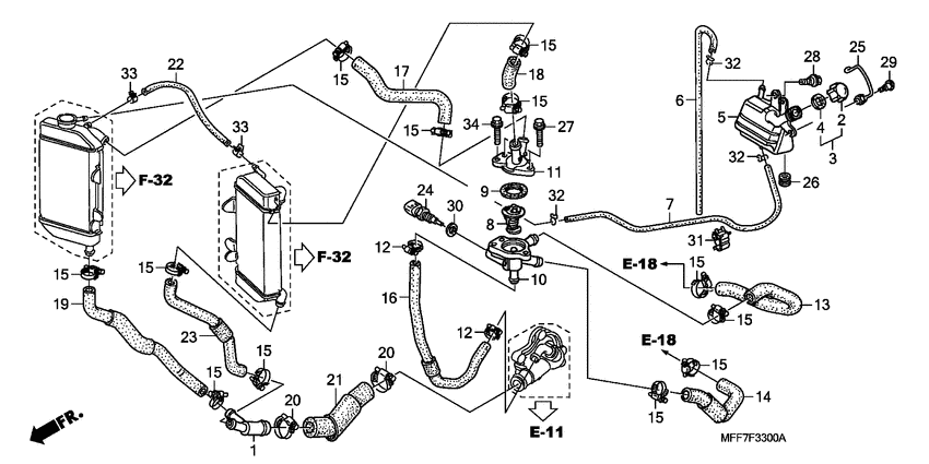 Water hose/thermostat