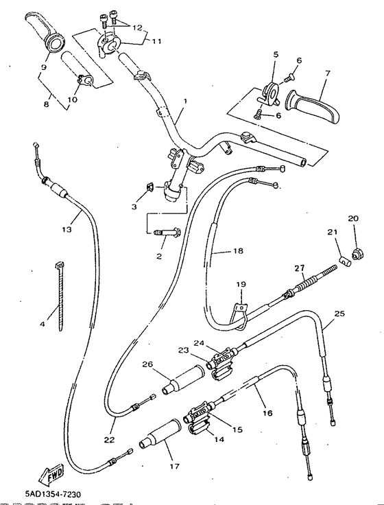 Steering handle. cable