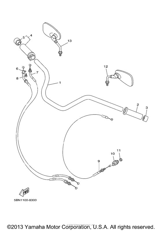 Steering handle  cable