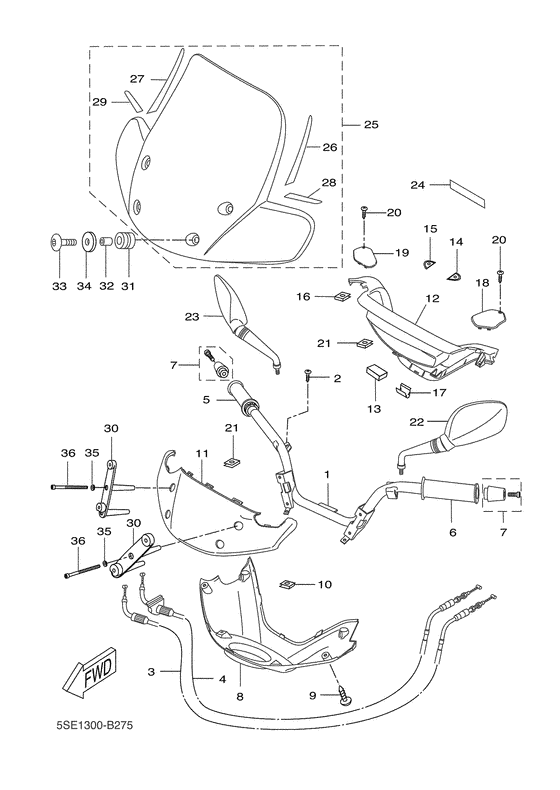 Steering handle & cable