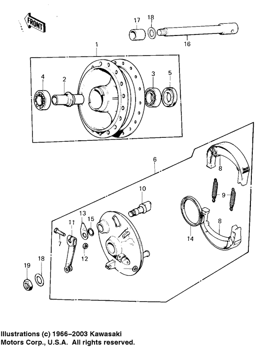 Front hub/brake