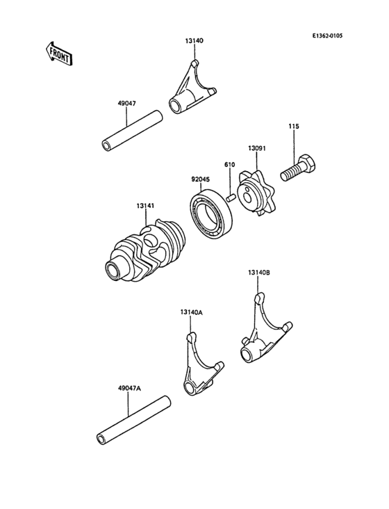  Валы и вилки переключения передач