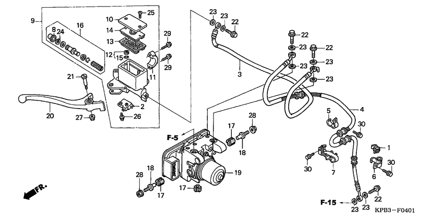 Fr. brake master cylinder /abs modulator