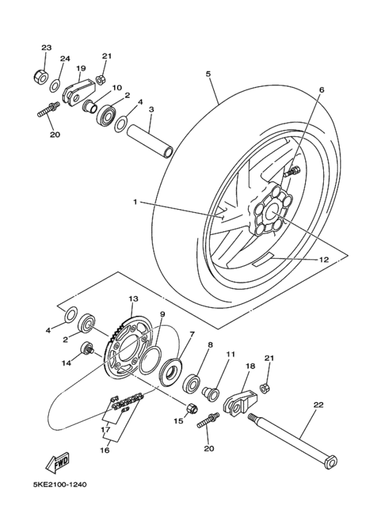 Rear wheel complete assy