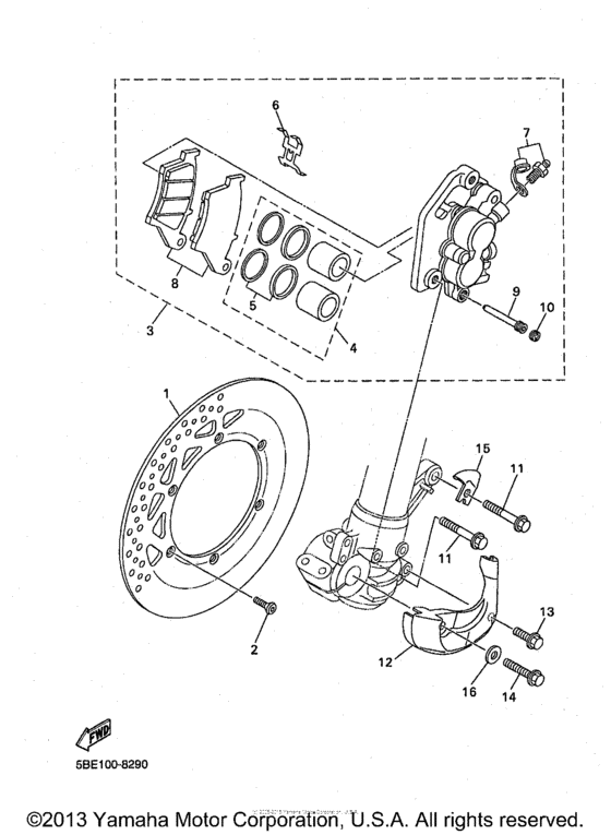 YZ400FK Передний суппорт