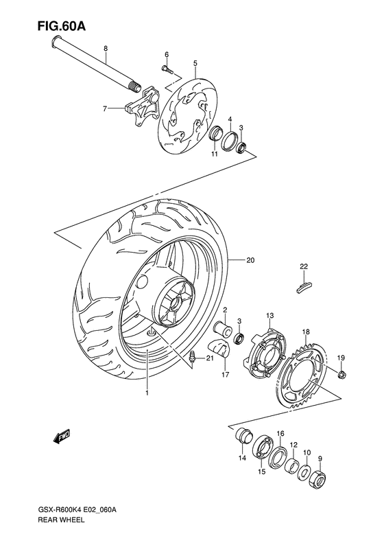 Rear wheel complete assy