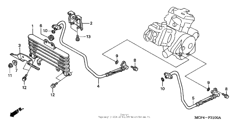 Oil cooler ('00-'01)