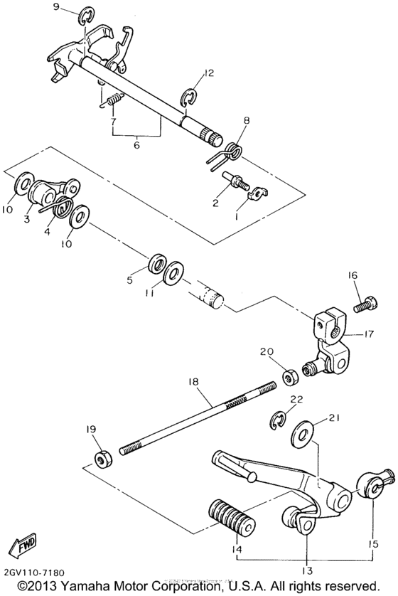 XVS650 Вал переключения