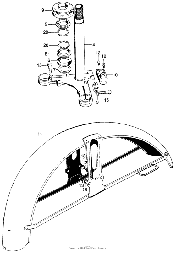Cb100 steering stem + front fender k2