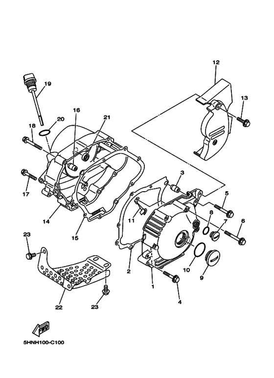 Crankcase cover ass`y  (v