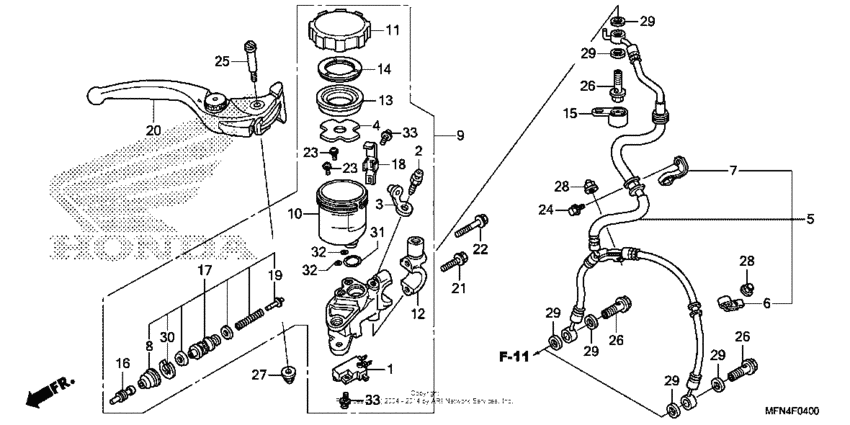 Front brake master cylinder (1)
