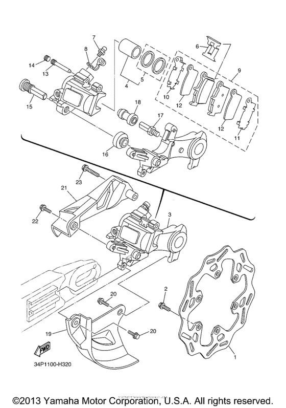 YZ250FYL Задний суппорт