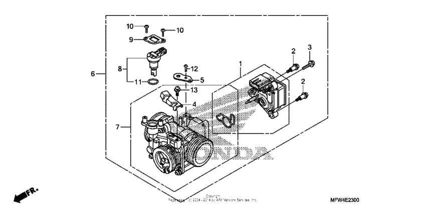 VT1300CS (ABS) Корпус Дросселя