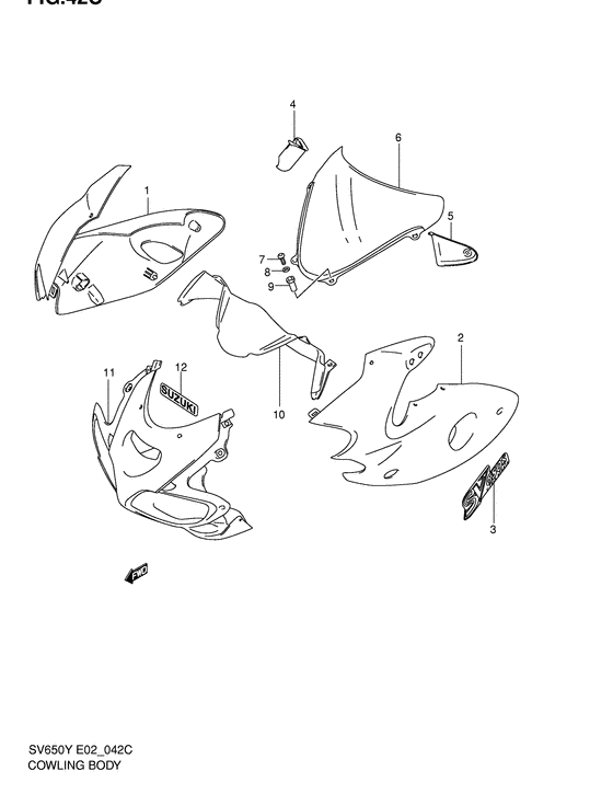 SV650 Cowling body