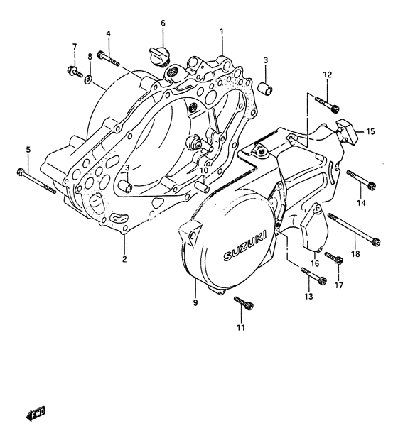 RG250 Crankcase cover ass`y  (v