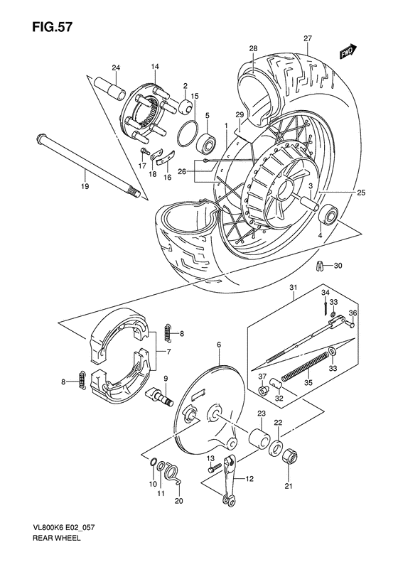 Rear wheel complete assy