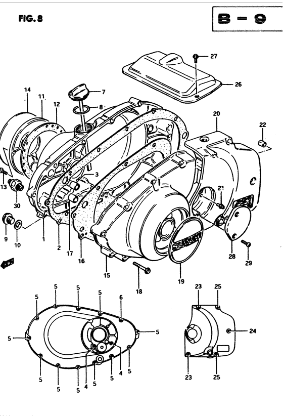 Crankcase cover ass`y  (v