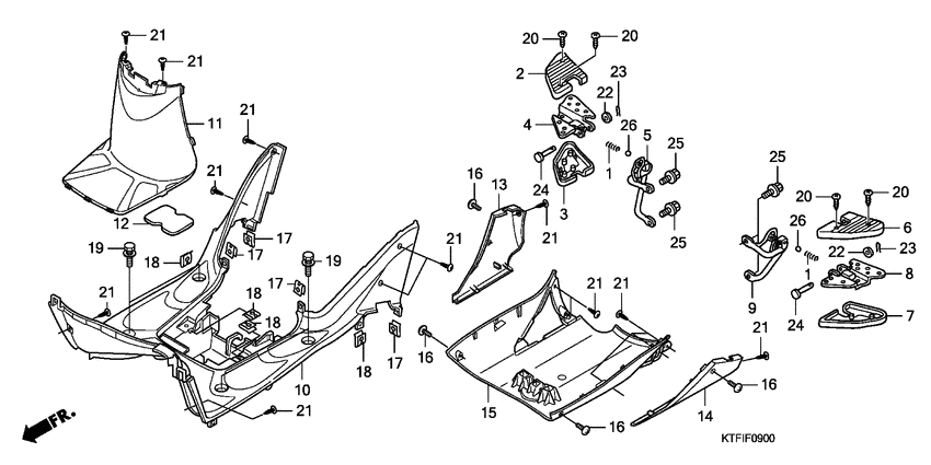 Floor panel/pillion step