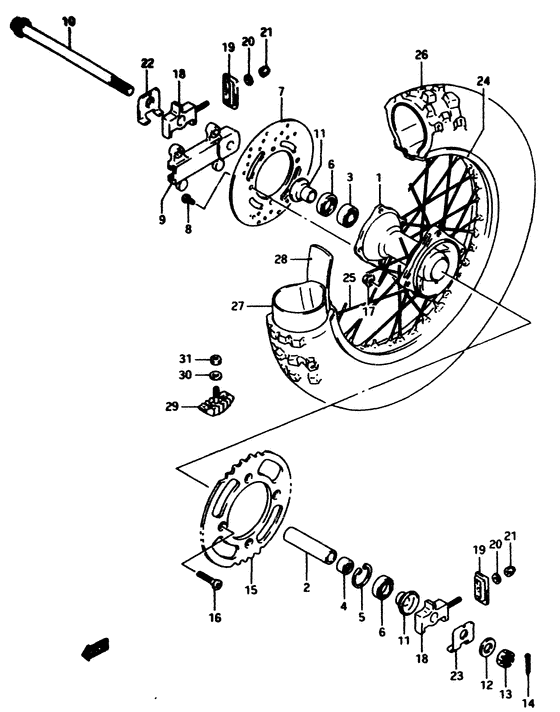 Rear wheel complete assy