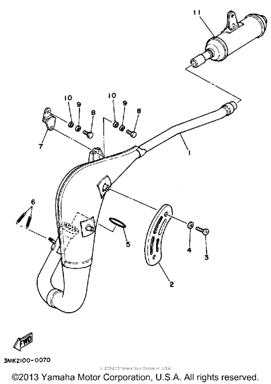 YZ80A Выхлопная система