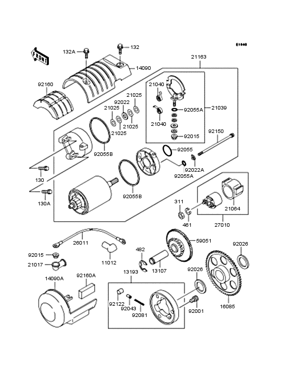 Starter motor/starter clutch