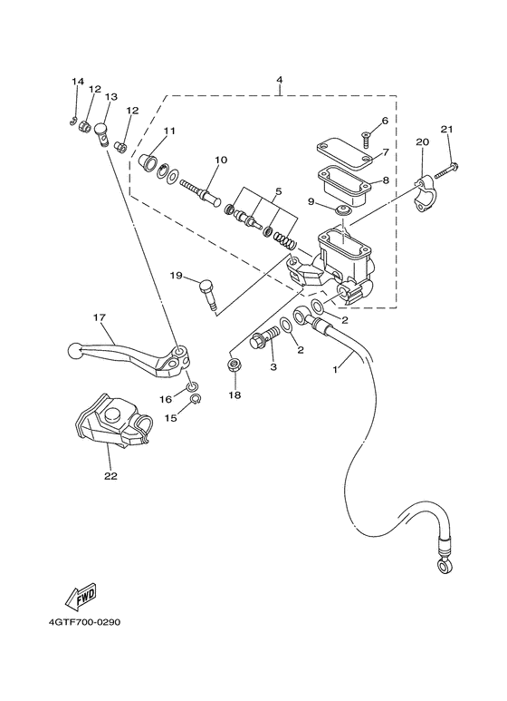 YZ80LW Главный тормозной цилиндр
