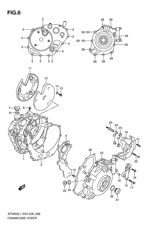Crankcase cover ass`y  (v