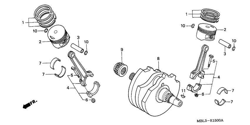 Crankshaft/piston