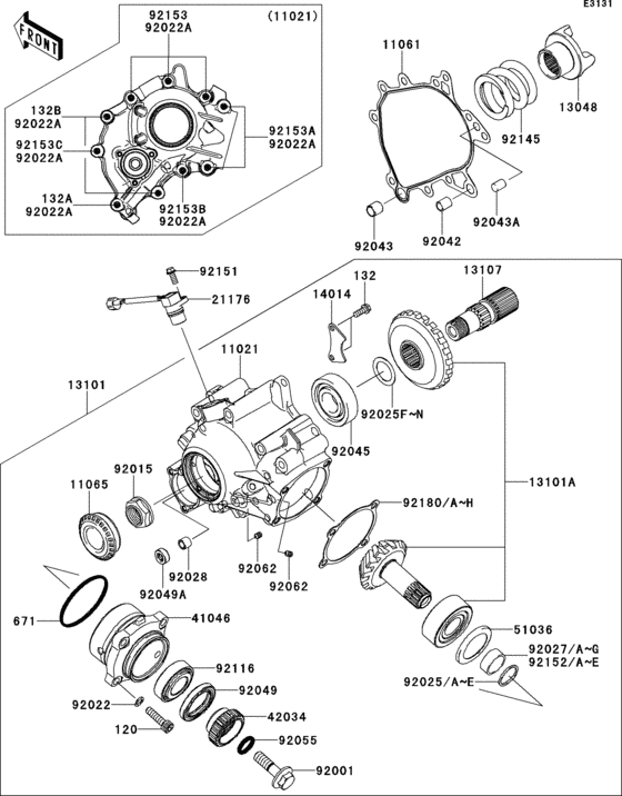 Front bevel gear(1/2)
