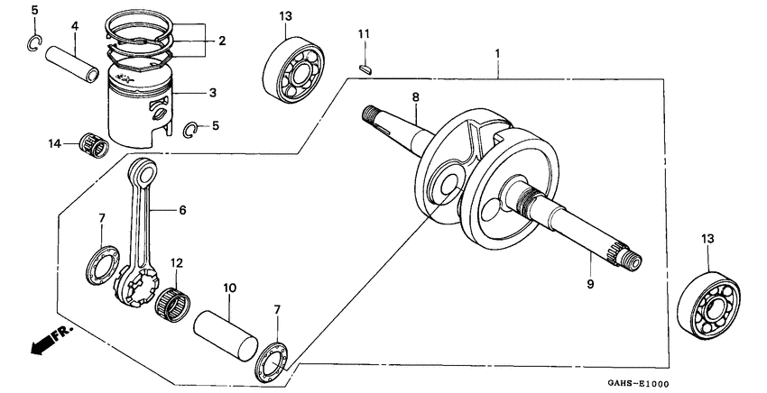 Crankcase/piston