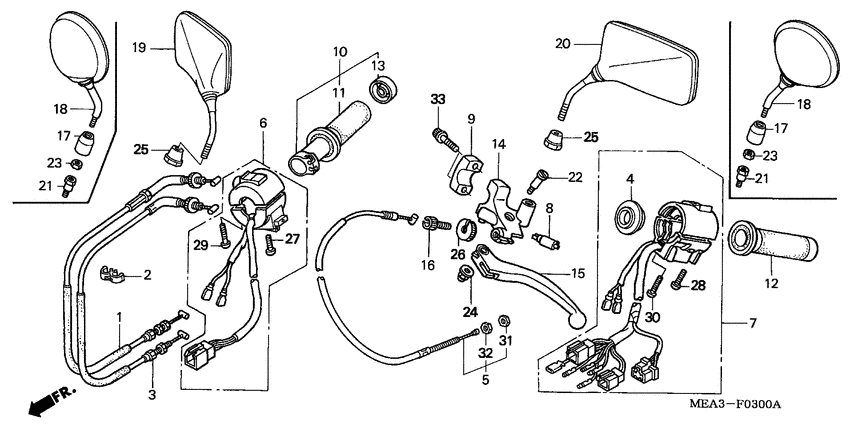 Handle switch/lever/cable