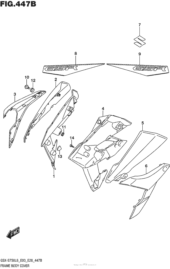 GSX-S750 (ABS) Frame Body Cover (For Ysf)