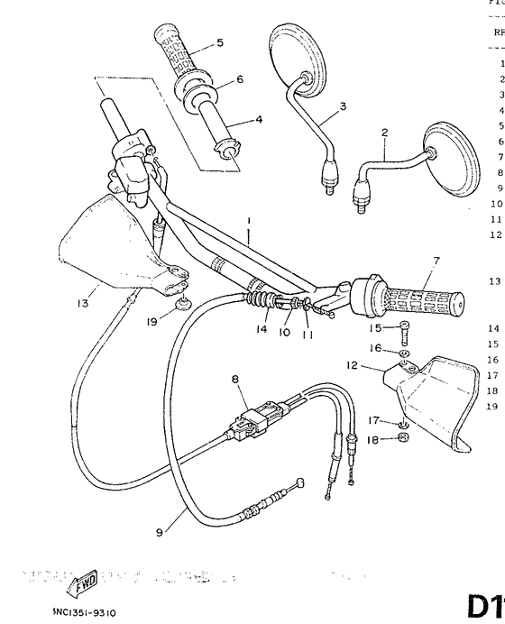 Steering handle. cable