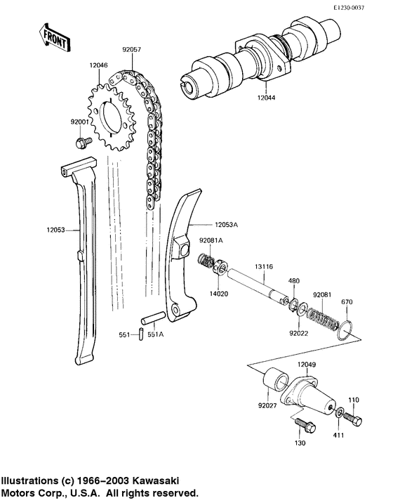 Camshaft/chain/tensioner