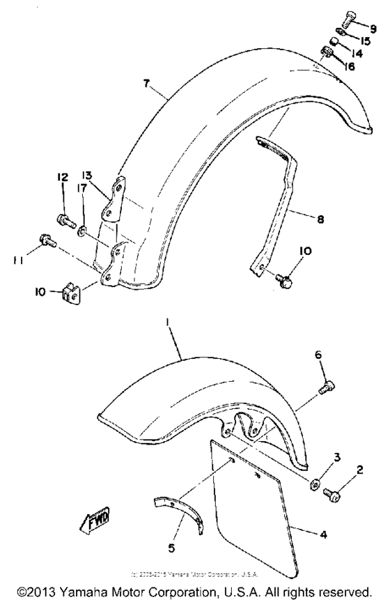 Front fender-rear fender