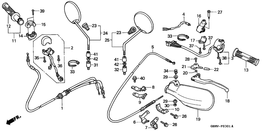 Handle lever/switch/cable