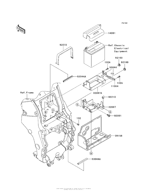 ZX1400 Короб для АКБ