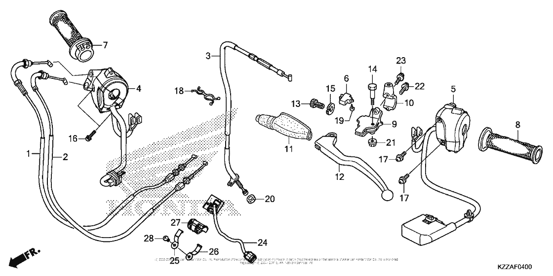 Handle Lever + Switch + Cable