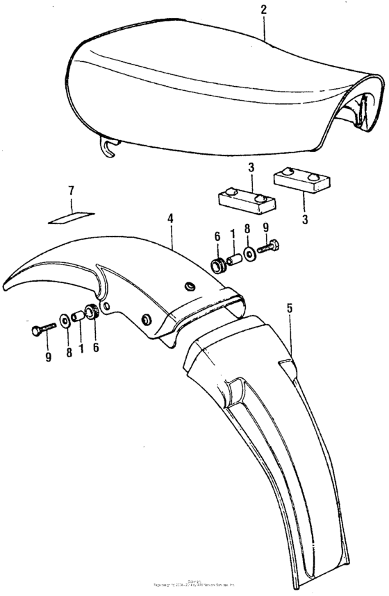 Seat + rear fender