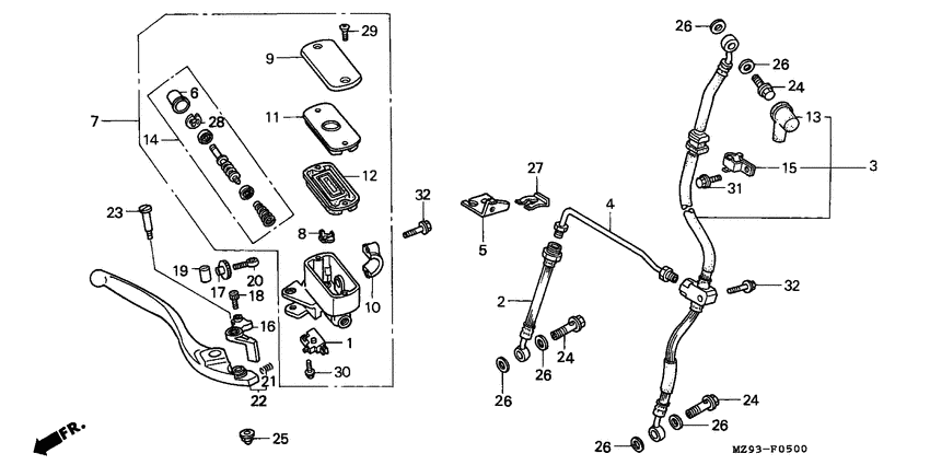 Fr. brake master cylinder