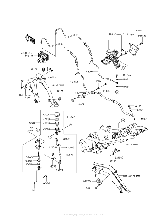ER650 Задний торм цилиндр